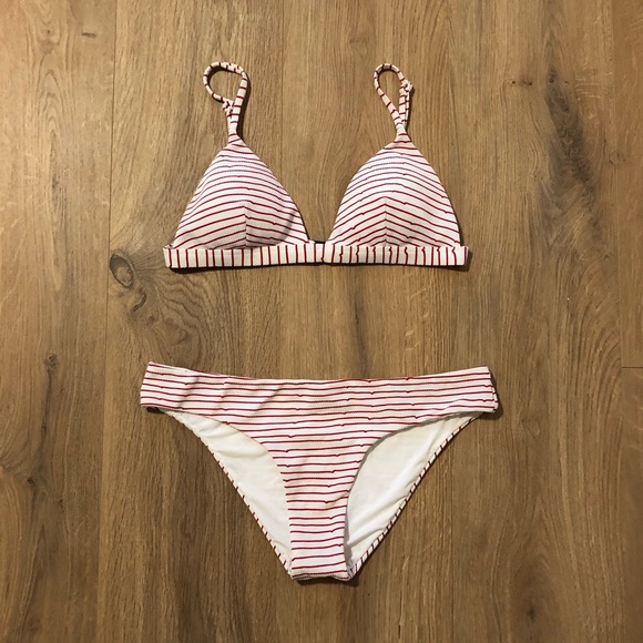 Onia Other - Onia ‘Danni’ Notched Stripe Bikini